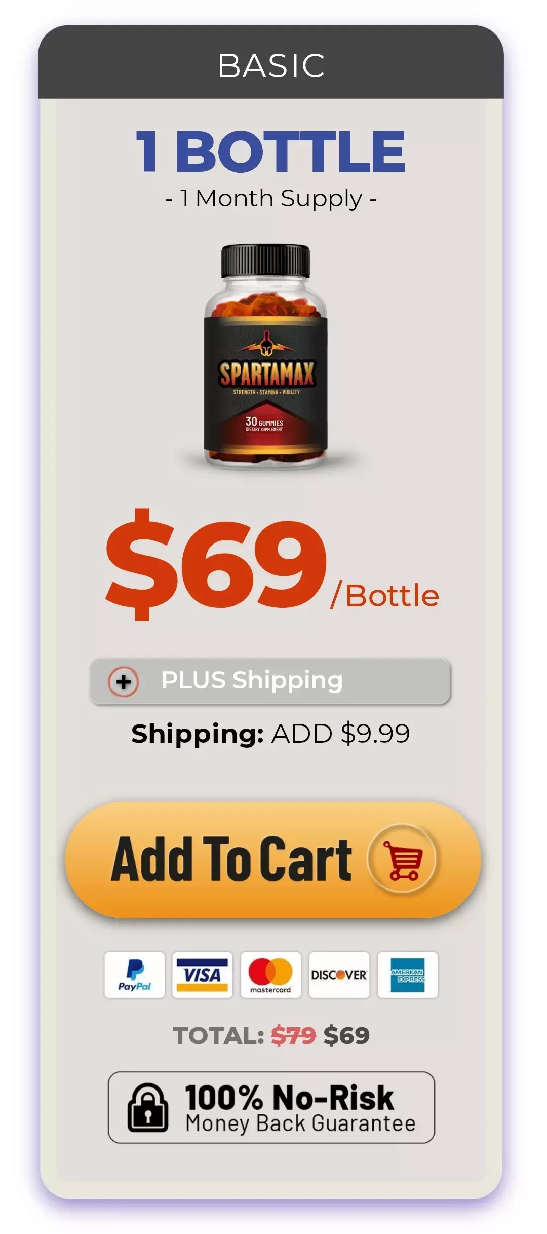 Spartamax™ 1 bottle pricing